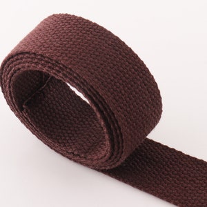 Dark Brown Webbing 5 yards*25mm Stripe Webbing Fabric belt Canvas Webbing Key Fobs Strap Webbing Bag strap
