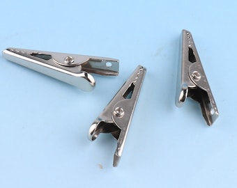 100pcs 32mm Silver Alligator clips Metal Hair Clips Hair Accessories Alligator Hair clips Wholesale Clips with teeth
