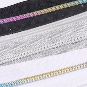 Black Zipper Tape Size 3# 1-5 yards Nylon Zipper coil with puller Clear Zipper Fastener Slider Purse Making Hardware Bag coil zipper