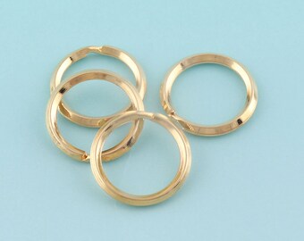 20pcs 20mm Mini Golden Key Ring O Ring Large Key Fob Ring Metal Split Ring for Key Chain Wholesale Key Ring Findings