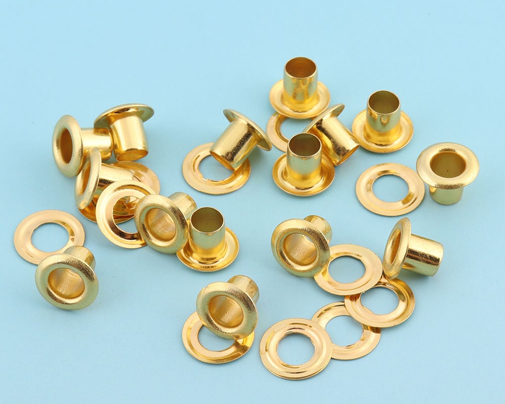 Golden Eyelet 100pcs 8mm Round Grommet Eyelets With Washer Metal Eyelet for  Sewing Bead Cores Clothes Leather/ Canvas/shoe Making -  Ireland