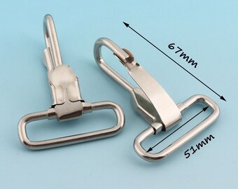 Silver Snap Hook 2" Metal Clasp  Webbing Hook Swivel Clasp Bag Clasp Purse Hardware Handbag Hardware