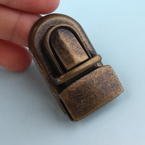 Antique Bronze Bag Lock 41*25 mm Metal Box Lock Latch Lock Purse Turn Lock Clutch Lock Leather Hardware Accessories