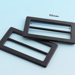 Black Adjuster Buckle 10pcs 48mm Metal/Alloy Slide Belt Buckle Tri Bar Buckles Strap Buckle Adjuster Slider Buckle Bag  Handware