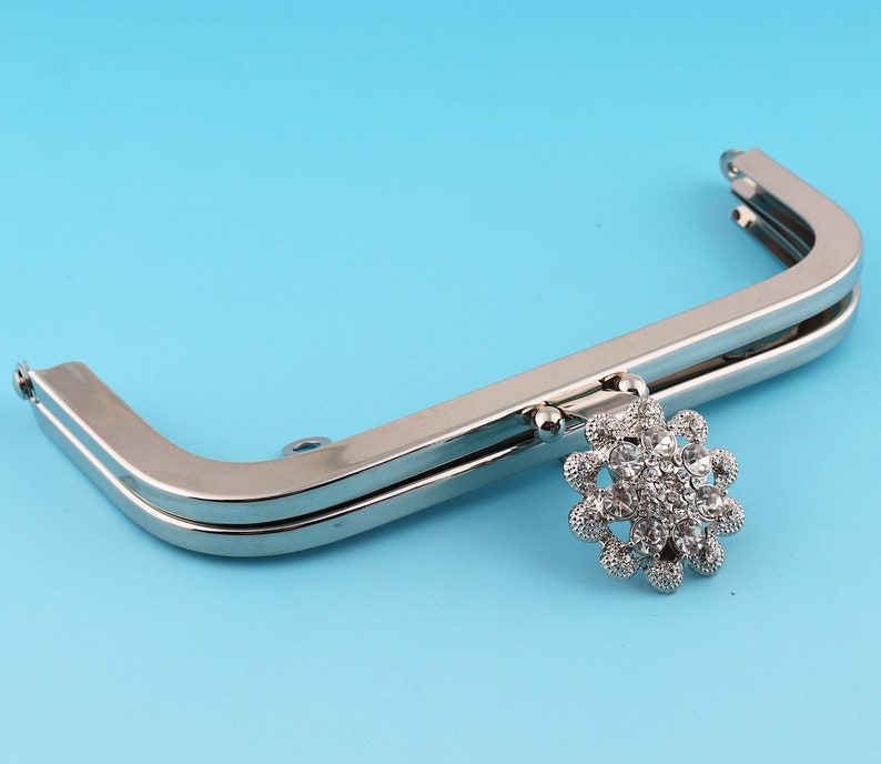 5.5cm Diamond Purse Frame Bow Clutch Clasp Arched Purse Frame Handbag Charming Jewelry Frame Silver Bag Frame 16