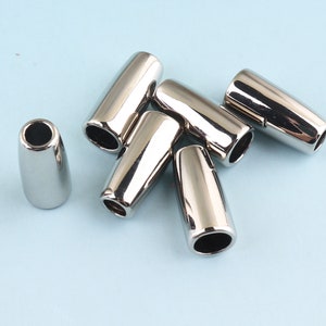 Silver Toggle Cord 10 pcs 3 mm Metal Cord Lock Stopper Cord Toggle Lock Rope Lock Buckle Purse Closures or Embellishment