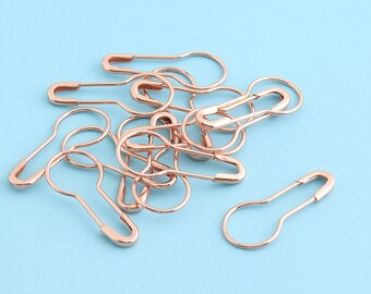 Pines de seguridad de oro rosa 100pcs 21 * 9mm Mini bulbo spins oro plateado pines colgantes etiquetas de seguridad Pines de seguridad coser pines de seguridad Suministro