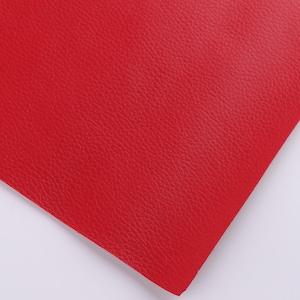 Litchi Print Faux Leather Sheets A4 8*12&quot; Red Synthetic Leather Vegan Leather Crafts Leather Fabric Leather Supplies