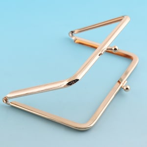 Mini Purse Frame 13*8.5cm Light Rose gold Purse Frame with rings Bag Frame Arched Curved Metal  Coin Purse Frame Handbag accessories