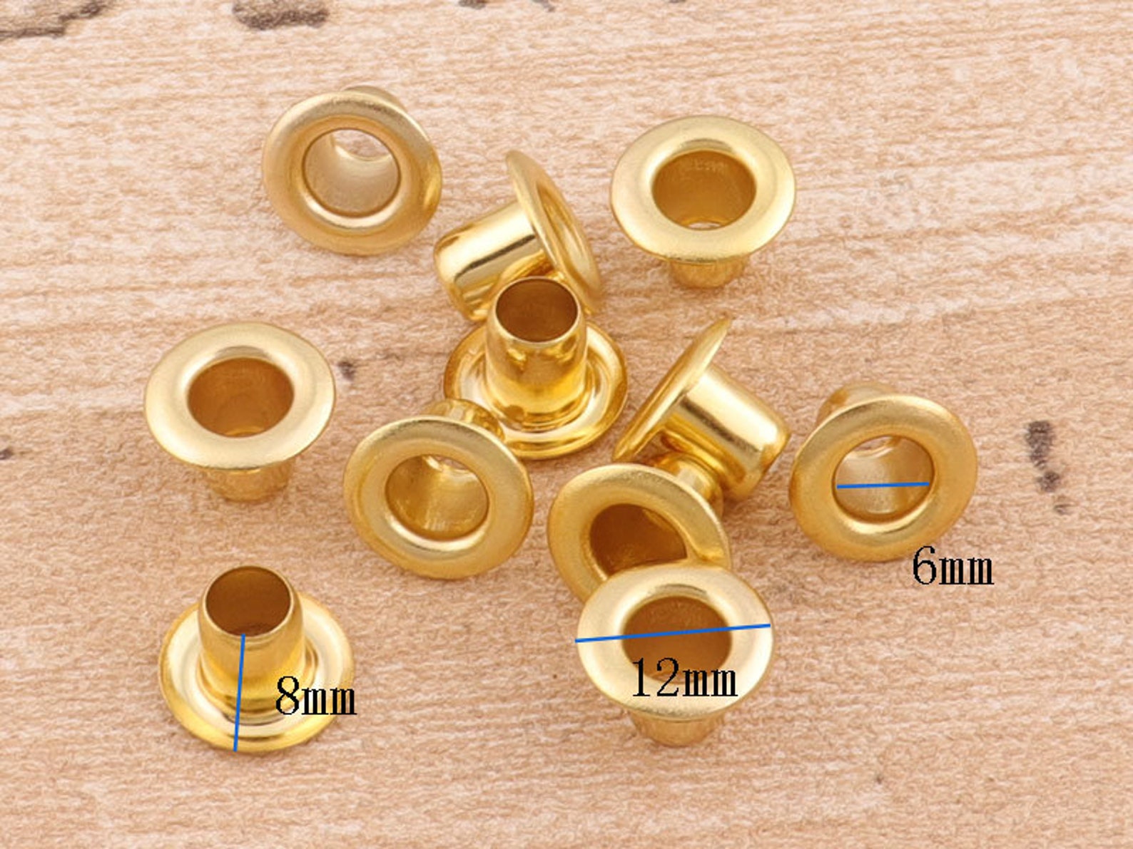 Golden Eyelets Round Grommet Eyelets 50pcs 12mm Metal Eyelet Etsy