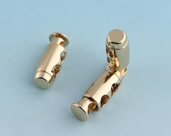 4mm Metal Cord Lock Light Gold Toggle Cord Stopper Cord Toggle Lock Rope Lock Buckle Purse Closures or Embellishment