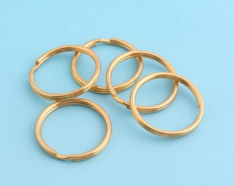 Golden Key Ring 30pcs 25mm/30mm Jump Ring O Ring Jump Ring Metal Split Ring for Key Chain Wholesale Key Ring Findings