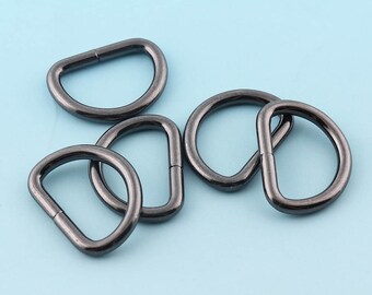 Gunmetal D Ring Metal D Ring D Buckle 10pcs 20mm Belt Strap Buckle Webbing D Ring  Handbag Accessories Leather Craft Hardware