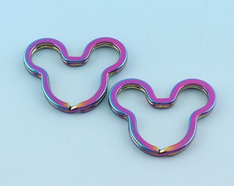 Regenbogen Kitty Schlüsselanhänger 38mm süße Schlüsselanhänger Ring Metall Split Ring für Schlüsselanhänger Großhandel Schlüsselanhänger Erkenntnisse