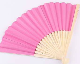 Hand Fans Chinese Paper Fans Hot Pink Fans Bamboo Folding Fans for Wedding,Gift,Party Summer Accessories Gift for her