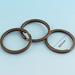 Bronze Key Ring 30mm*15pcs Key Fob Ring Metal Split Ring for Key Chain Wholesale Key Ring Findings