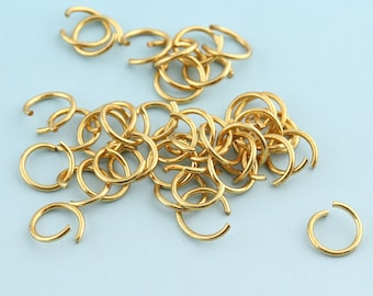 9mm Gold Jump Rings 100pcs Open Jump rings Split Rings Metal Split Ring for Chain Wholesale Jump Ring Findings
