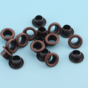Metal Eyelets 200pcs 7*3.5(Hole)mm Round Grommet Eyelets for Sewing Red Copper Grommets Leather Hardware Craft Canvas Clasp