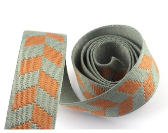Bruine streep Webbing voor tas handvatten 38mm Katoen Webbing gesneden op maat Riem Riem Gitaar Riem Webbing Bag Strap Dog Collar