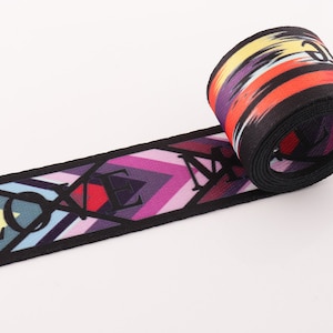 Ribbon 5yards 1.5“(38mm) Colorful Webbing LOVE ME Stripe Webbing Bag Strap Fabric belt Canvas Webbing Pet Collar Webbing Purse Strap