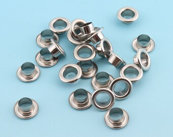 100pcs 10mm Round Grommet Eyelets for Sewing Silver Eyelets Bead Cores Clothes Leather Hardware Craft Canvas