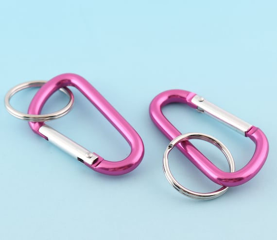 【かおリン様】CLIMBING KEY RING 2個セット(ピンク、ブラック) 48*25mm Purple Pink Carabiner With Key Ring Metal Carabiner