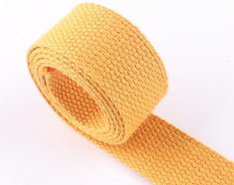 Cotton Webbing 1-5 yards*25mm Golden Copper Webbing Fabric belt Canvas Webbing Purse Strap Webbing Bag strap
