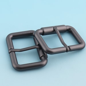 Matte Gunmetal Belt Buckle 6pcs 22mm Adjuster Buckle Tri Bar Buckles Strap Buckle Adjuster Slider Leather/Webbing Handware