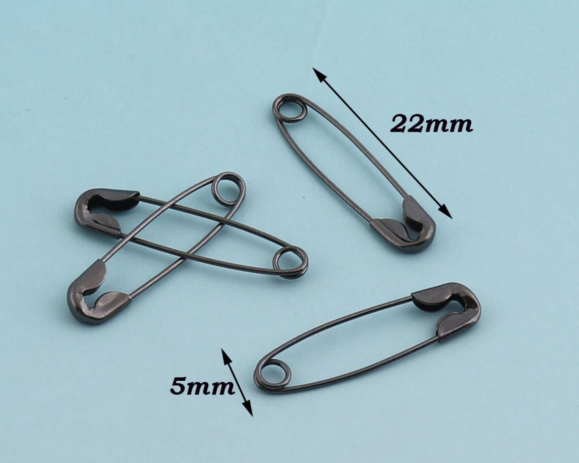 Black Safety Pins 200pcs 225mm Mini Bulb Safety Pins Plated Etsy