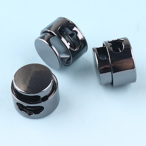 6pcs 9mm Gunmetal Toggle Cord Stopper Metal Cord Lock Cord Toggle Lock Rope Lock Buckle Purse Closures or Embellishment