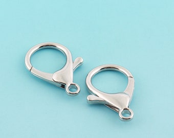 Silber Hummer Verschluss 8pcs 35 * 20mm Snap Haken Metall Hummer Verschluss Lanyard Haken Tasche Hardware Webbing Strap Hook