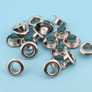 Silver Eyelets 100pcs 12mm Round Grommet Eyelets for Sewing Bead Cores Clothes Copper eyelets Craft Canvas Shoe making