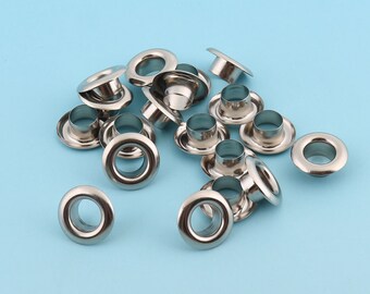 Silver Eyelets 100pcs 12mm Round Grommet Eyelets for Sewing Bead Cores Clothes Copper eyelets Craft Canvas Shoe making