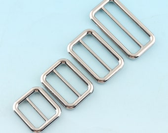 Strap Adjuster 8pcs Metal Release Buckle Tri Bar Buckles  Bag Handware Slider Buckles size with 20mm/25mm/30mm/35mm/38mm/40mm