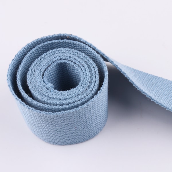 Light Blue Webbing Cotton Webbing 3-10 yards*32mm Solid Color Webbing Fabric belt Canvas Webbing Trim Strap Cotton Webbing Bag strap