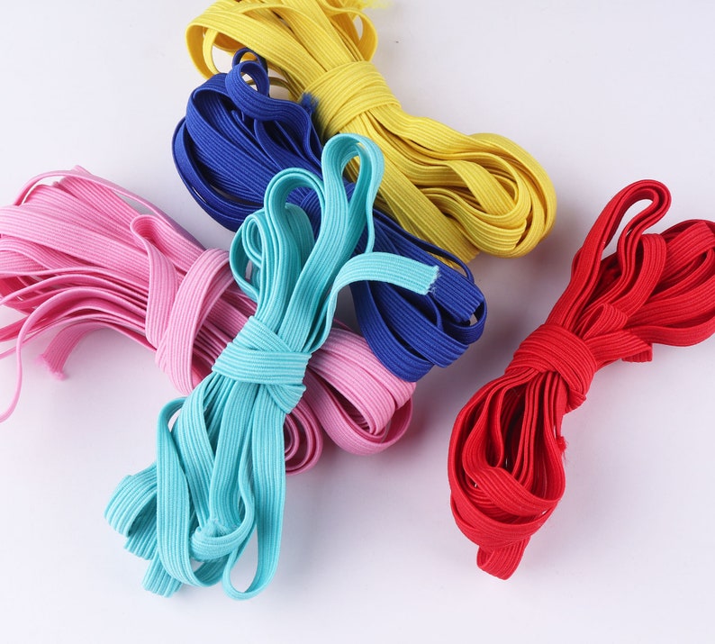 5mm 10yards Flat Elastic Bands for Mask Colorful Elastic Cord Etsy