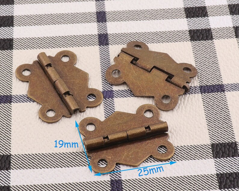 10pcs Antique Bronze Hinges Cabinet Hinges Box Hinges\u00a0Mini Hinges Decorative Hinges Wood box Hinges Box hardware