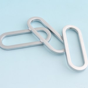 Matt Silber Oval Ring 4pcs 38mm Metall Oval Schnalle Gürtel Gurt Schnalle Webbing Oval Ring Handtasche Zubehör Leder Handwerk Hardware