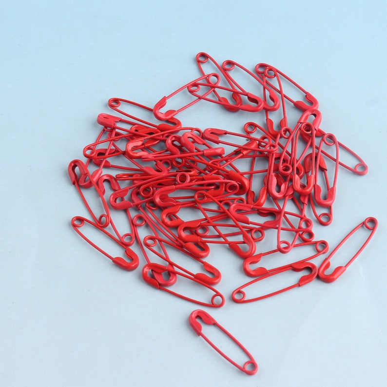 Red Safety Pins 19mm Mini Brooch Safety Pins Knitting Pin Etsy