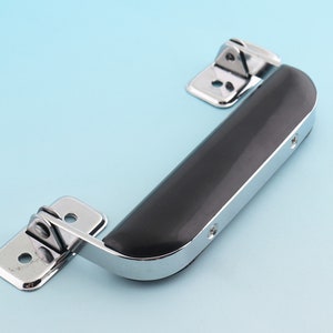5pcs 4 3/4"（12cm) Plastic Handle black&silver Box Handle Suitcase Handle Arched Trunk Handle Hardware Leatherware Craft