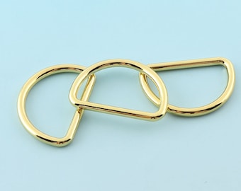 1 1/4"(32mm) Golden D rings Metal D Ring Belt Buckle Purse Loop Bag Clasp Leather Craft Accessories Webbing Hardware-4pcs