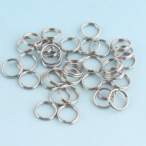 Mini Split Key Ring 200pcs 8mm Silver O ring Jump Ring Key Fob Ring Metal Split Ring for Key Chain Wholesale Key Ring Findings