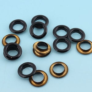 Black Eyelets 100pcs 11mm Round Grommet Eyelets for Sewing Bead Cores Clothes Leather Hardware Craft Canvas