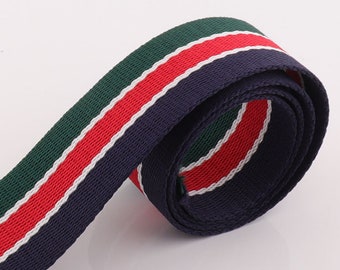 Cotton Webbing 1 1/2"(38mm) Colored Stripes Webbing Heavy Weight Webbing Canvas Webbing Leash  Webbing For Totes, Backpacks, Belts