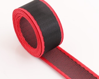 Red Webbing 10yards*25mm Light Weight Stripes Straps Webbing  Key Fobs Strap Leash Webbing for Totes, Backpacks