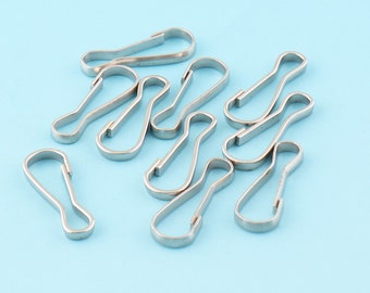 Mini Lanyard Hook Clips hook 100pcs 16mm Silver Tone Clasp for ID card Key Chain Hook Zipper pulls Lanyard Clasp