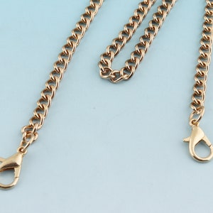 5.5mm Wide Light Gold Bag Chain with clasp Metal Shoulder Handbag Strap Mini Replacement Handle Chain Purse Chain Supply-119cm