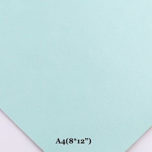 Lychee Skin Faux Leather Sheets A4 8*12&quot; Mint Green Synthetic Leather Soft Vegan Leather Crafts Leather Fabric Leather Supplies