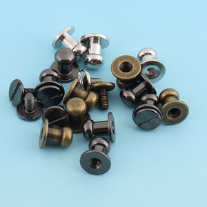 Silver Screw Rivets 20sets 10*9mm Metal Button Screwback Studs Screw  Studs for Bag/ Belt Leather Craft Hardware Accessories