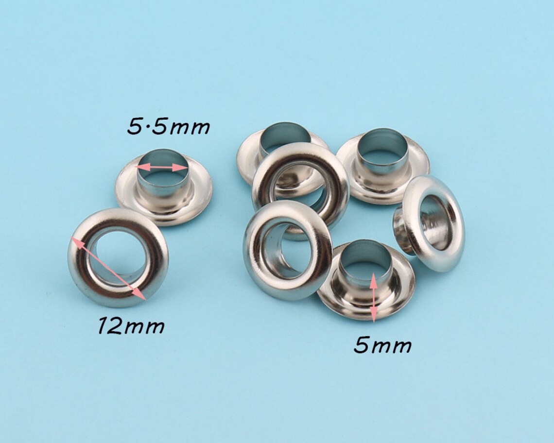 Silver Eyelets 100pcs 12mm Round Grommet Eyelets for Sewing Etsy